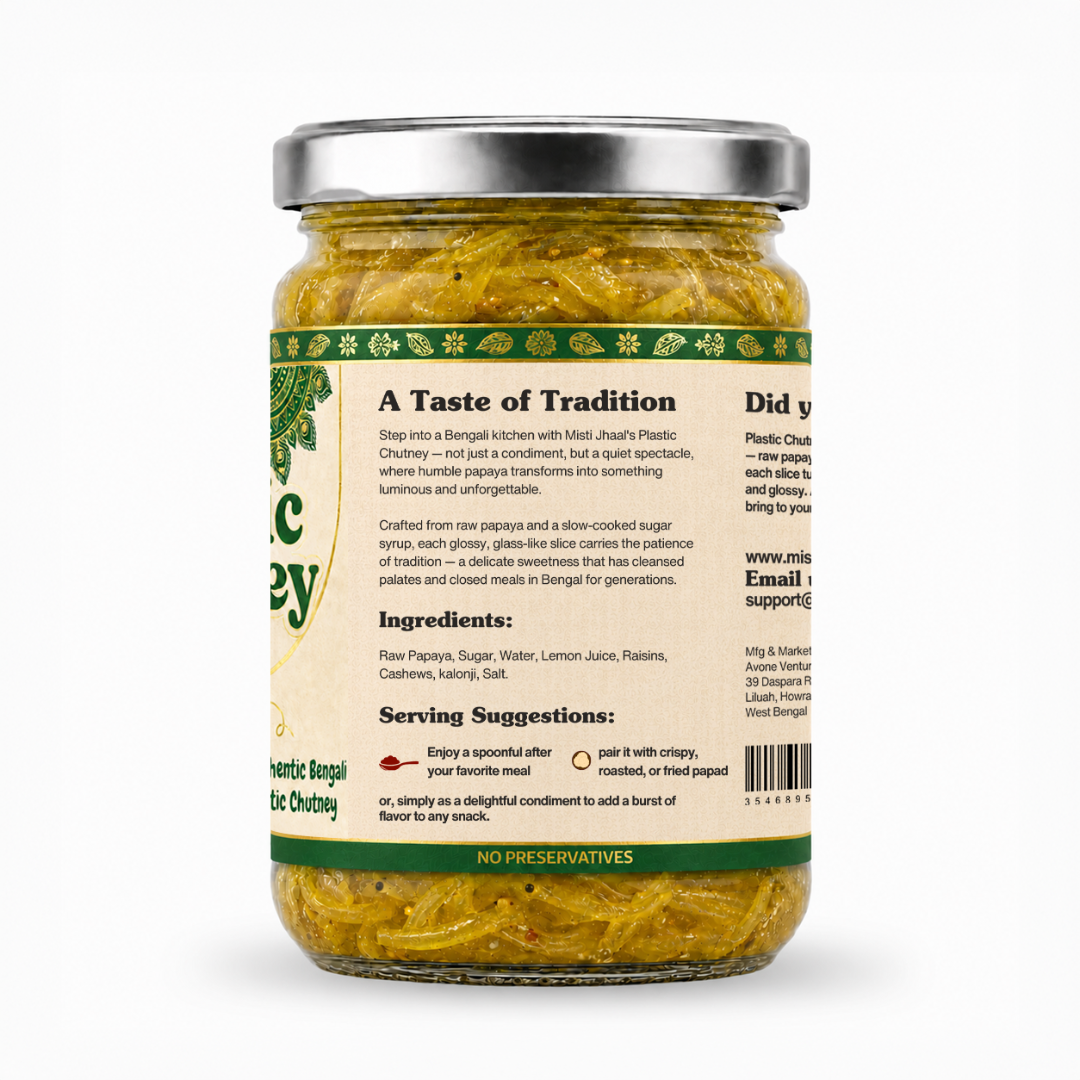 PLASTIC CHUTNEY — Raw Papaya Chutney