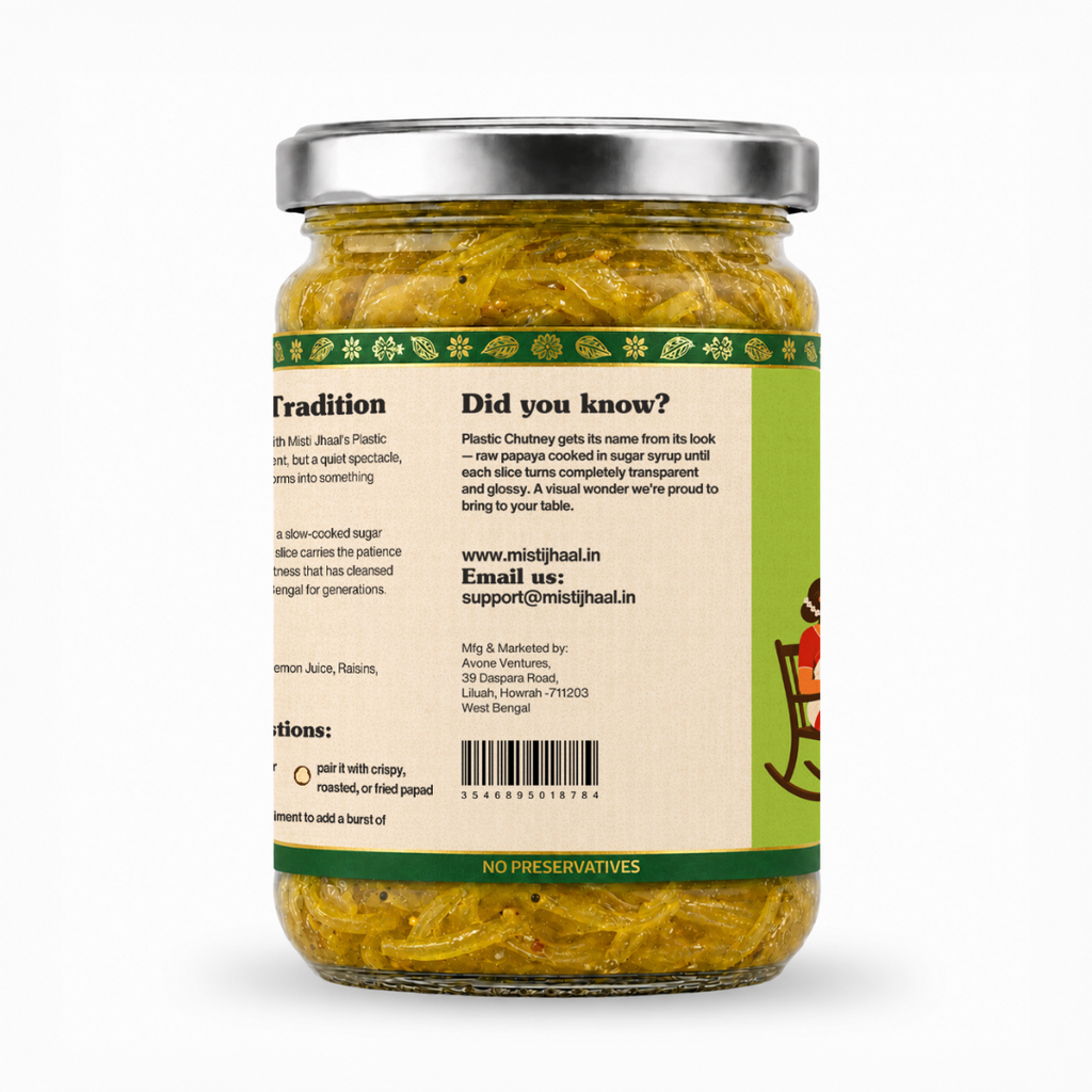 PLASTIC CHUTNEY — Raw Papaya Chutney